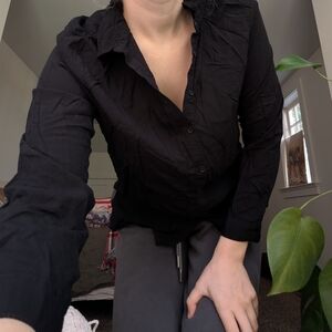 Cotton On Black Button-Up Shirt